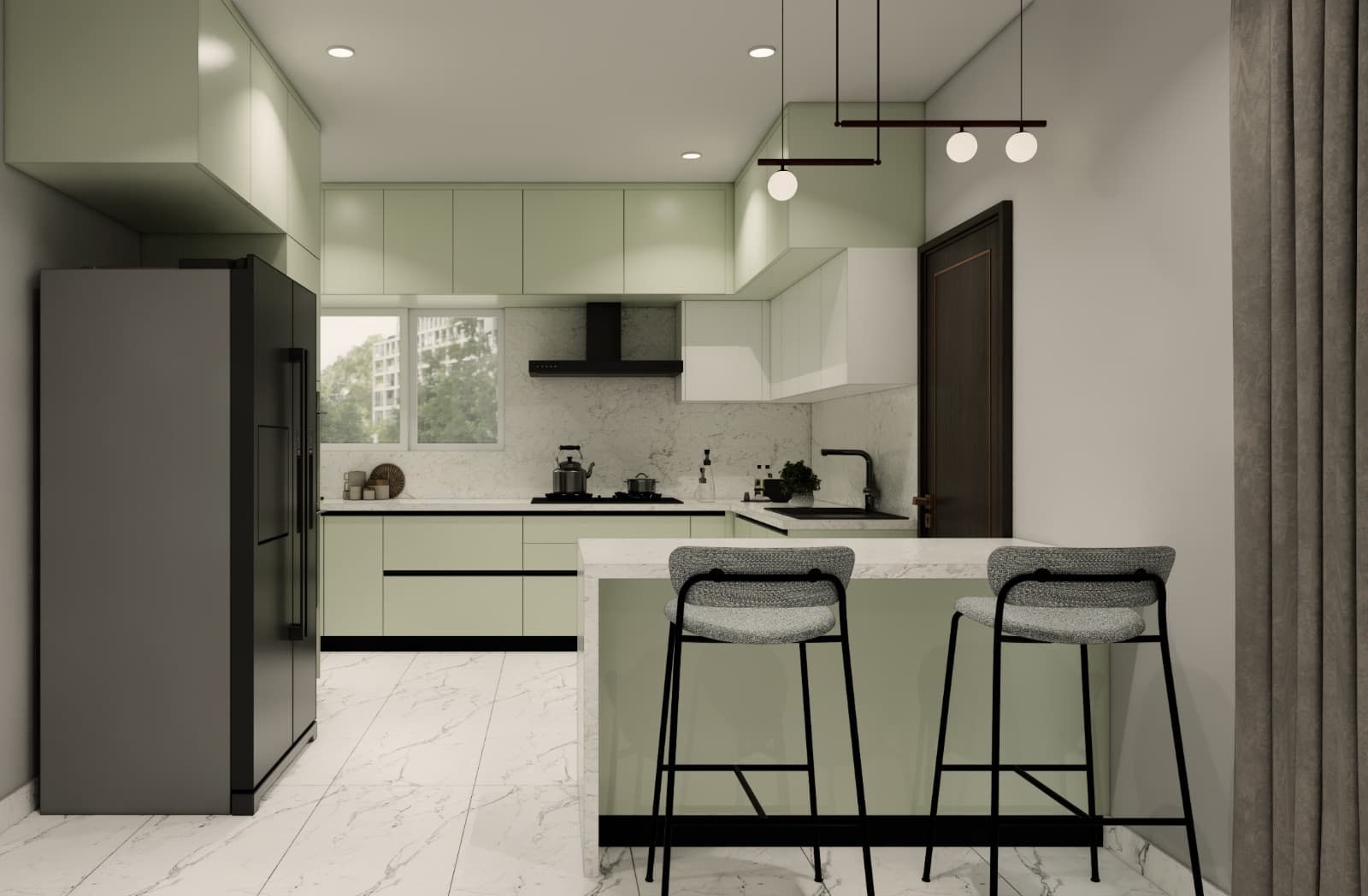 Farmhouse Chic — Stainless Steel modular kitchen project by Jumbo SS Kitchens
